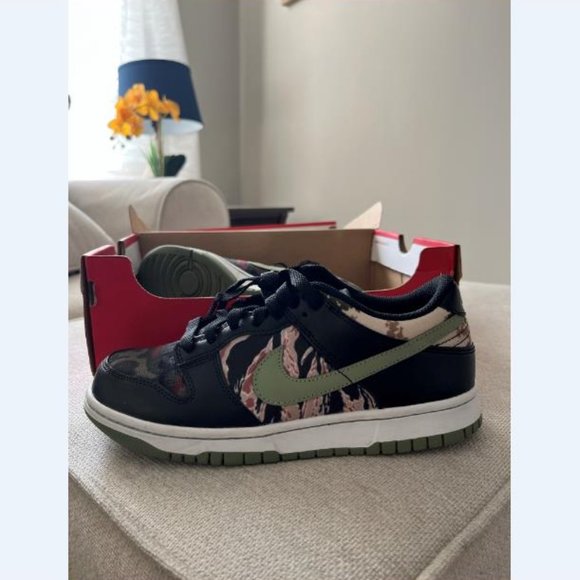 Nike Other - Nike Mens Dunk Low SE Black Multi-Camo DH0957-001 Sneakers Shoes US 7.5